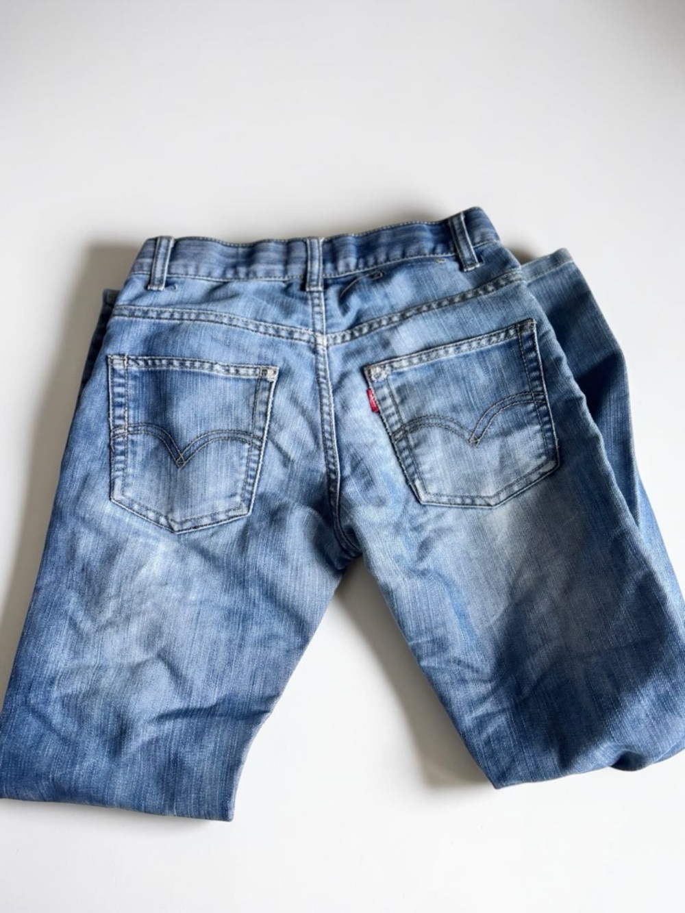 Levis 511 Skinny Jeans Youth Size 12 Blue Denim Distressed Wash